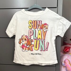 Zara Kids White T-Shirt with Paw Patrol Print